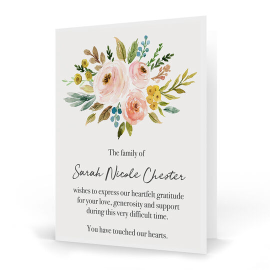 Pink Bouquet Folded Sympathy Cards